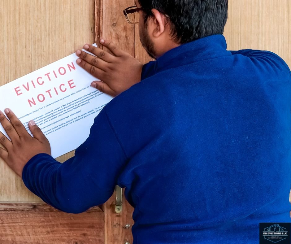 Post-eviction cleanout removing furniture and household items from a rental unit