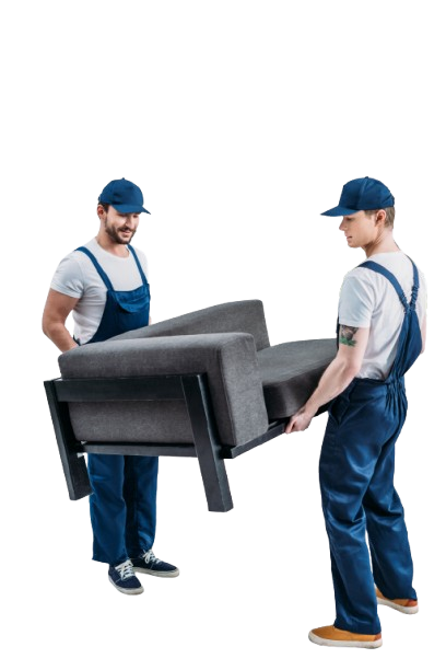 Post-eviction cleanout with furniture and household items being removed