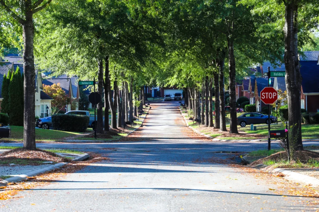 Local neighborhood served by eviction cleanout services in Georgia